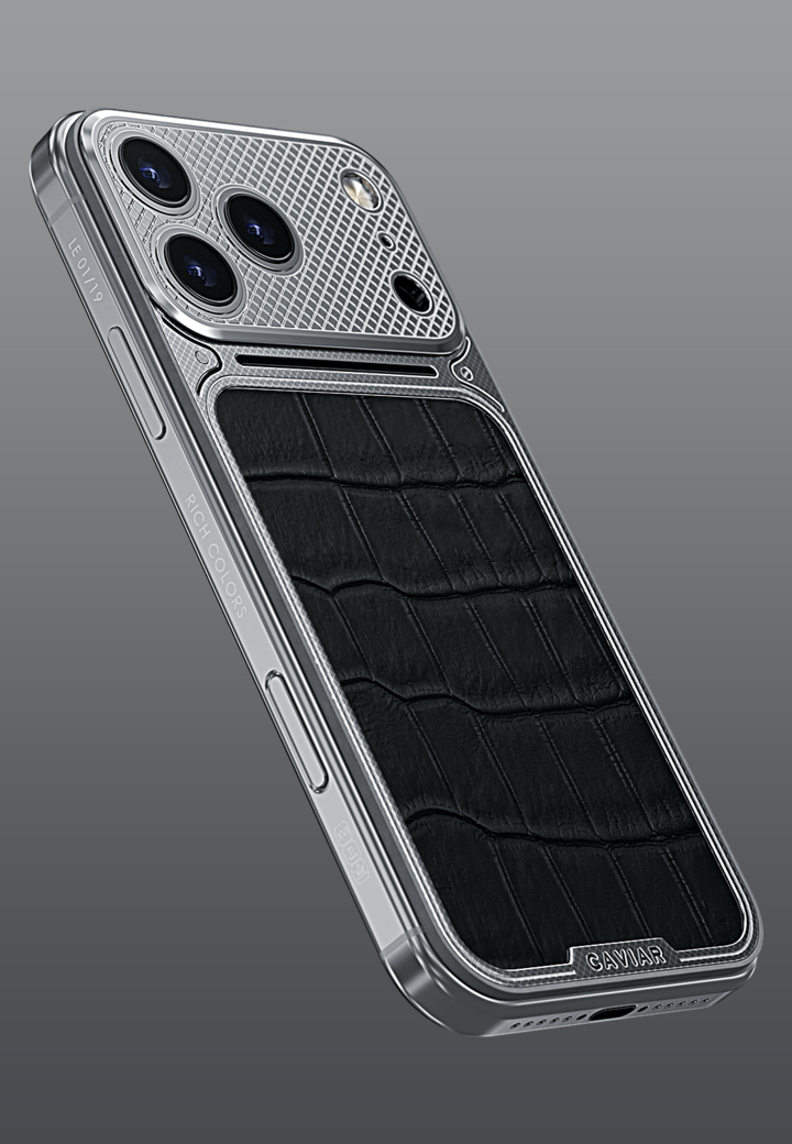 Natural Leather Silver Black