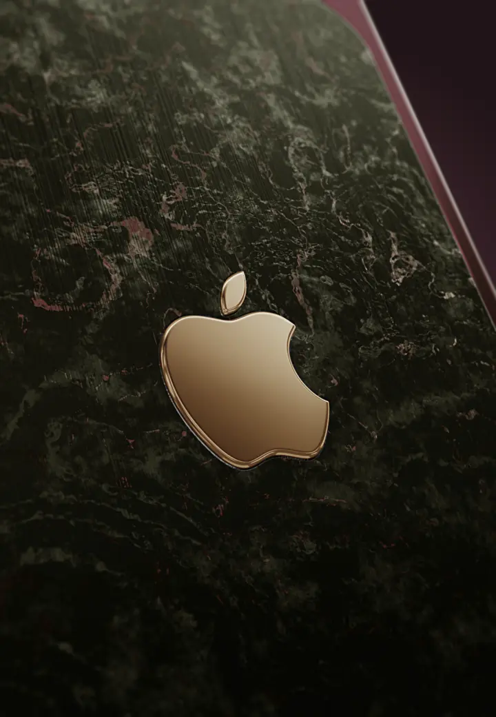 Apple Logo Dark Red