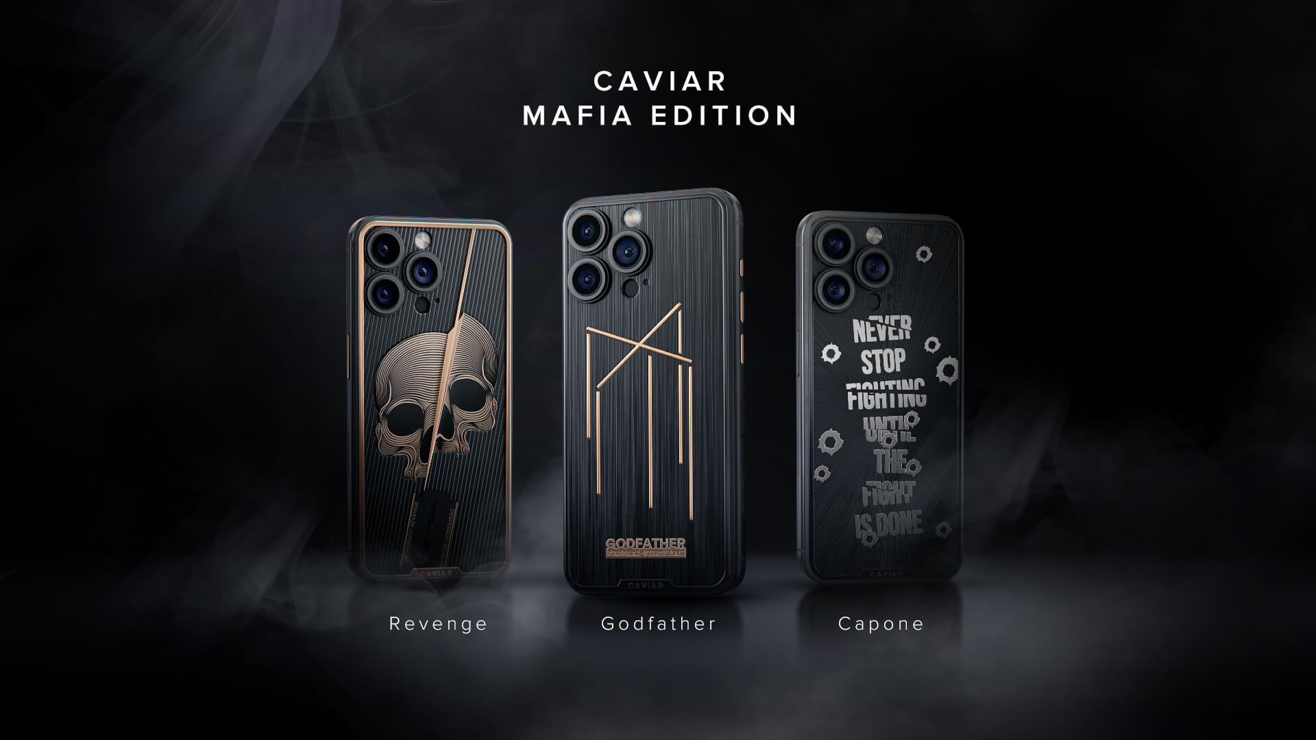 Caviar released a collection of custom iPhone 15 Pro inspired by mafia movies