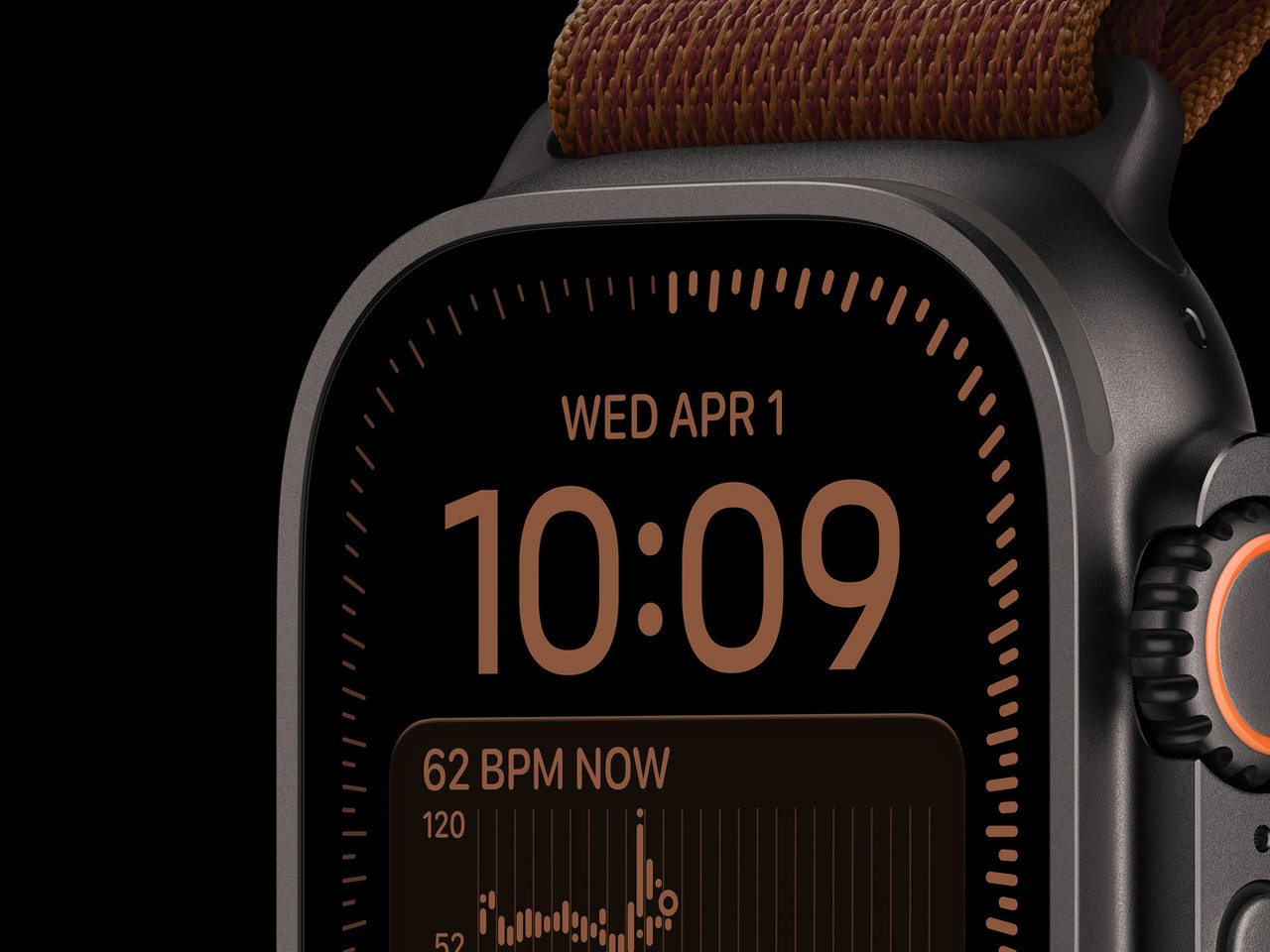 Apple Watch Ultra 4 in a black titanium case